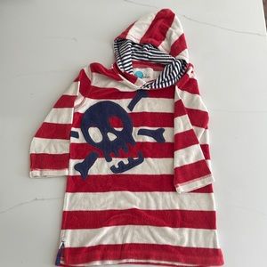 Mini Boden Boy’s Terry Cloth Toweling Hoodie. Pirate.
